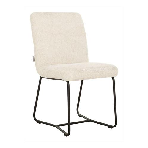 *WOONWINKEL* Must Living Zola Eetkamerstoel Naturel Stof, Huis en Inrichting, Stoelen, Wit, Nieuw, Stof, Verzenden