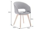 Design stoel NORDIC STAR grijze structuurstof houten poten, Nieuw, Ophalen of Verzenden
