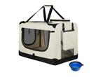 Veiling - Vouwbare Hondentransportbox - Beige - 42 x 60 x 44, Dieren en Toebehoren, Transportboxen, Nieuw