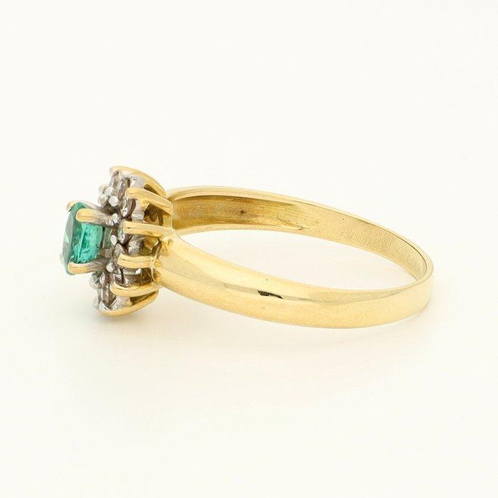 Ring - 18 karaat Geel goud Smaragd - Diamant, Sieraden, Tassen en Uiterlijk, Ringen