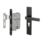 Deurbeslag set Lusso met cilindergat en cilinder dag-en n..., Doe-het-zelf en Verbouw, Hang- en Sluitwerk, Ophalen of Verzenden