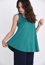 Elastische top in Groen kleur, mouwloos, Maat 38/40, Nieuw