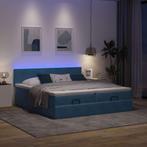 vidaXL Bedframe met matrassen 180x200cm fluweel donkerblauw, Huis en Inrichting, Slaapkamer | Bedden, Eenpersoons, Nieuw, 80 cm