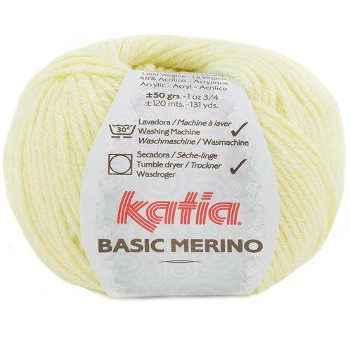 Katia Basic Merino - 84 pastelgeel - Wol/Acryl Garen, Hobby en Vrije tijd, Breien en Haken, Ophalen of Verzenden