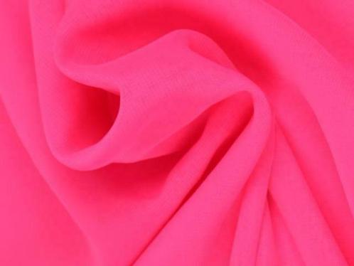 50 meter chiffon stof - Neon roze - 150cm breed, Hobby en Vrije tijd, Stoffen en Lappen, 120 cm of meer, 200 cm of meer, Roze