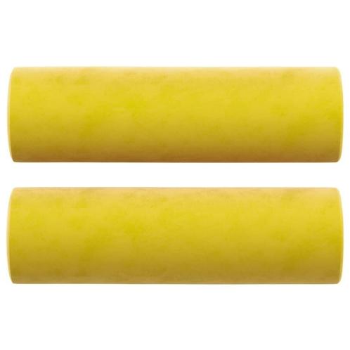 Gele Fluweel Sierkussens (15x50cm) - Tweedekansje! OP=OP, Huis en Inrichting, Woonaccessoires | Kussens, Cilindervormig, Geel