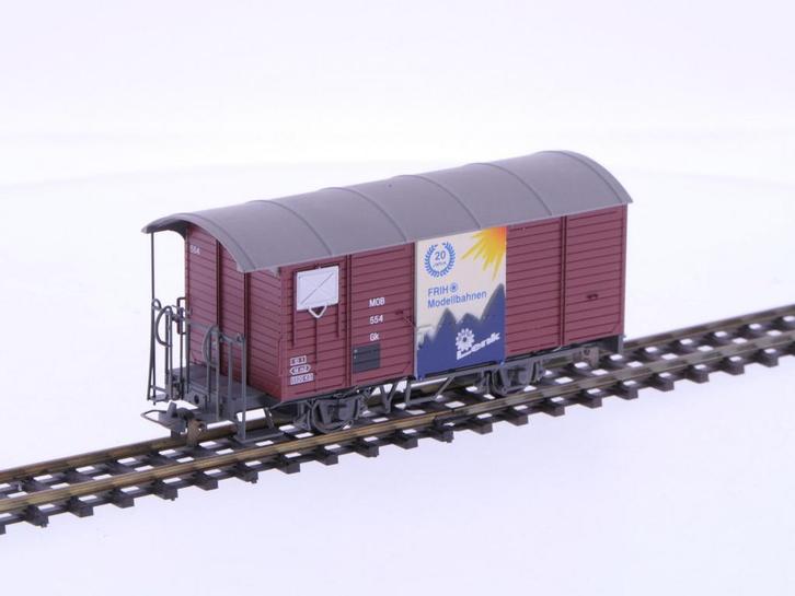 Schaal H0m Bemo 2274 354 gesloten goederenwagon Gk 554 2..., Hobby en Vrije tijd, Modeltreinen | H0, Gelijkstroom, Wagon, Gebruikt
