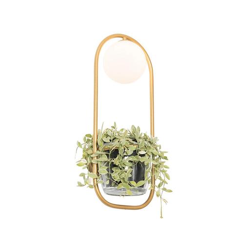 Art deco wandlamp goud met wit glas - Isabella, Huis en Inrichting, Lampen | Wandlampen, Nieuw, Overige materialen