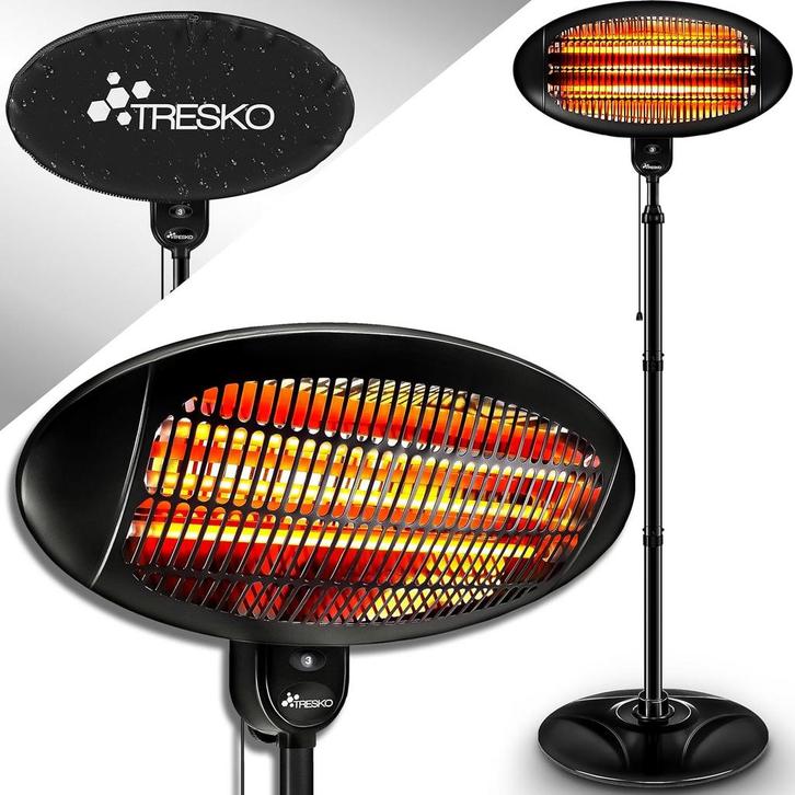TRESKO Infrarood staande warmtestraler, 2000 W, elektrische, Huis en Inrichting, Lampen | Overige, Nieuw, Verzenden