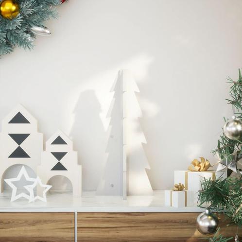 vidaXL Kerstdecoratie kerstboom 49 cm massief grenenhout wit, Diversen, Kerst, Nieuw, Verzenden