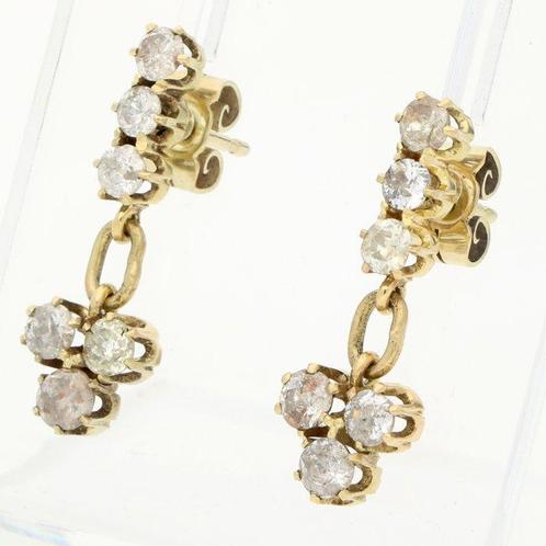 Oorbellen - 14 karaat Geel goud - 1.80ct. tw. Diamant, Sieraden, Tassen en Uiterlijk, Oorbellen
