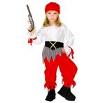 Piraat Kostuum Wit Rood Meisje, Nieuw, Verzenden