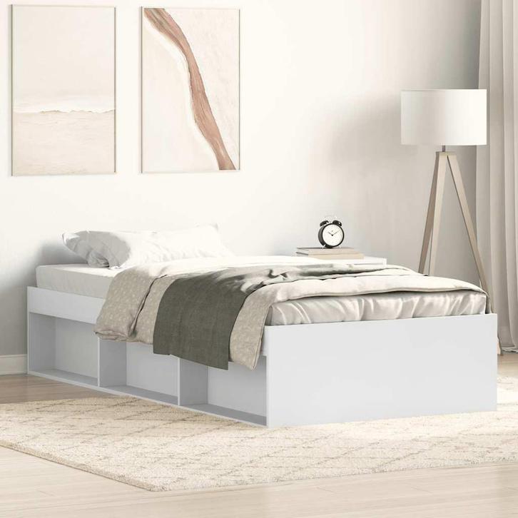 vidaXL Bedframe wit 90x200 cm, Huis en Inrichting, Slaapkamer | Bedden, 90 cm, 200 cm, Wit, Eenpersoons, Nieuw, Hout, Verzenden