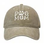 Cap Dog Mom met witte geborduurde tekst, Kleding | Dames, Verzenden, Sweet-One, Nieuw, One size fits all