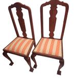 Eetkamer stoel (2) - Victoriaanse stijl - Hout, Textiel -, Antiek en Kunst