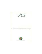 1991 ALFA ROMEO 75 BROCHURE ITALIAANS, Boeken, Auto's | Folders en Tijdschriften, Nieuw, Alfa Romeo, Author