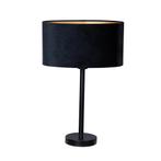 Tafellamp zwart met ovale velours kap zwart 35cm - Simplo, Huis en Inrichting, Lampen | Tafellampen, Nieuw, Overige materialen