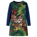 vidaXL Kinderjurk met lange mouwen 128 marineblauw, Verzenden, Nieuw
