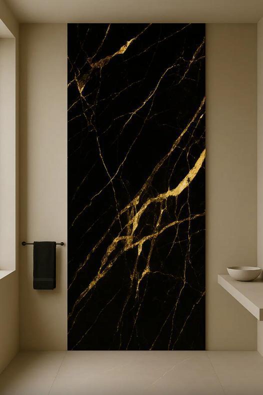 PVC Douchepaneel Hoogglans Black Gold | TOPNL #1, Doe-het-zelf en Verbouw, Platen en Panelen, Nieuw, 20 tot 50 mm