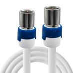 Coax kabel op de hand gemaakt - 15 meter  - Wit - IEC 4G, Audio, Tv en Foto, Audiokabels en Televisiekabels, Nieuw, Verzenden