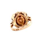 Gouden ring met bloedkoraal 14 krt, Ophalen of Verzenden, Nieuw