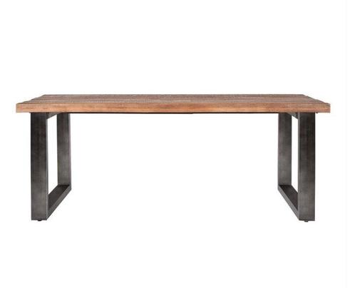 Eettafel mango massief met metalen poot | Eleonora - 200x100, Huis en Inrichting, Tafels | Eettafels, Nieuw, Ophalen of Verzenden