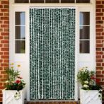 vidaXL Vliegengordijn 90x200 cm chenille groen en wit, Huis en Inrichting, Stoffering | Gordijnen en Lamellen, Verzenden, Nieuw