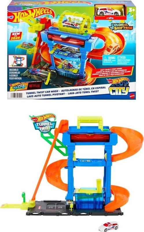 Hot Wheels Tunnel Twist Car Was Speelset, Kinderen en Baby's, Speelgoed | Overig, Zo goed als nieuw, Ophalen of Verzenden