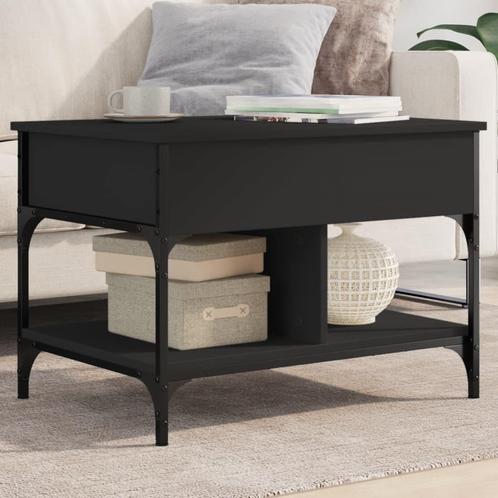 vidaXL Salontafel 70x50x50 cm bewerkt hout en metaal zwart, Huis en Inrichting, Tafels | Salontafels, 50 tot 100 cm, Nieuw, Metaal