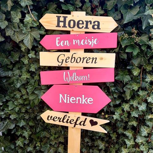 Geboortebord voor de tuin, Kinderen en Baby's, Kraamcadeaus en Geboorteborden, Geboortebord, Nieuw, Verzenden