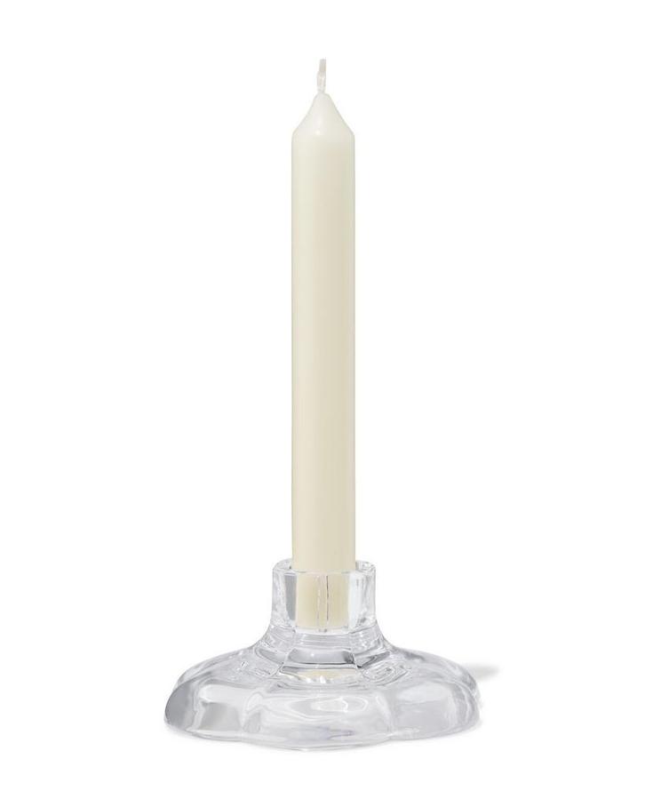 HEMA Kandelaar 9.7x5cm glas transparant bloem, Huis en Inrichting, Woonaccessoires | Kandelaars en Kaarsen, Nieuw, Verzenden