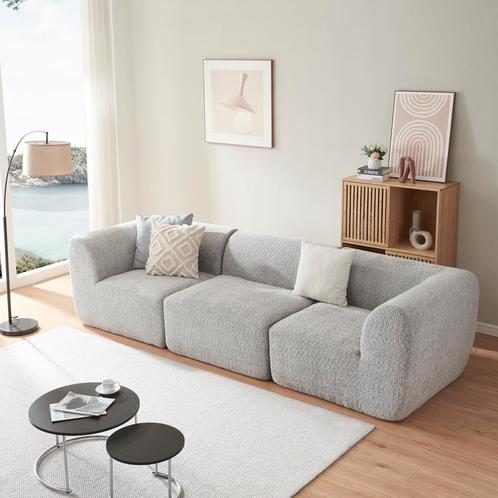 [en.casa] 3-Zitsbank Hurvas modulaire bank 313x108x76 cm gri, Huis en Inrichting, Banken | Sofa's en Chaises Longues, Nieuw, Verzenden