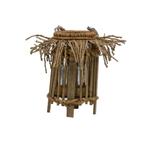 windlicht bamboe rafels 31cm, Verzenden, Nieuw