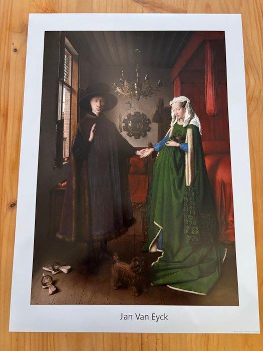 Jan van Eyck. - Portret van Giovanni Arnolfini en zijn vrouw, Antiek en Kunst, Kunst | Tekeningen en Foto's