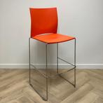 kunststof barkruk zithoogte 80 cm, oranje - chroom, Huis en Inrichting, Barkrukken, Ophalen of Verzenden, Gebruikt