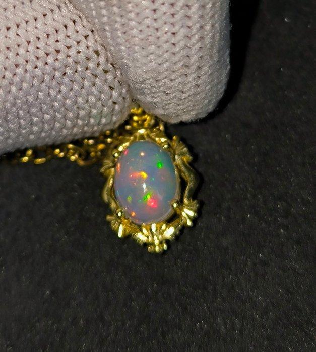 Opaal - Zilver - Hanger, Verzamelen, Mineralen en Fossielen