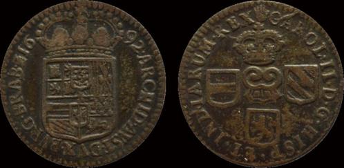 1665-1700 Southern Netherlands Brabant Karel Ii liard (oo..., Postzegels en Munten, Munten | Europa | Niet-Euromunten, Verzenden