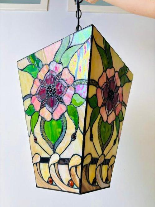 Grote Art Deco Tiffany stijl Lotus hanglamp - Lamp -, Antiek en Kunst, Curiosa en Brocante
