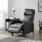 Verstelbare relaxfauteuil 102x60x92 cm kunstleer bruin, Huis en Inrichting, Fauteuils, Nieuw, Verzenden