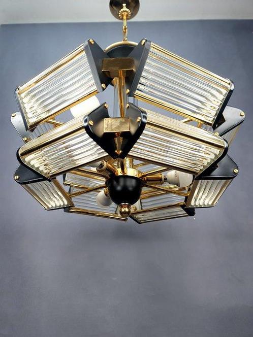 Plafondlamp - Prachtige wolkenkrabberlamp - Kristal, Metaal, Antiek en Kunst, Antiek | Lampen