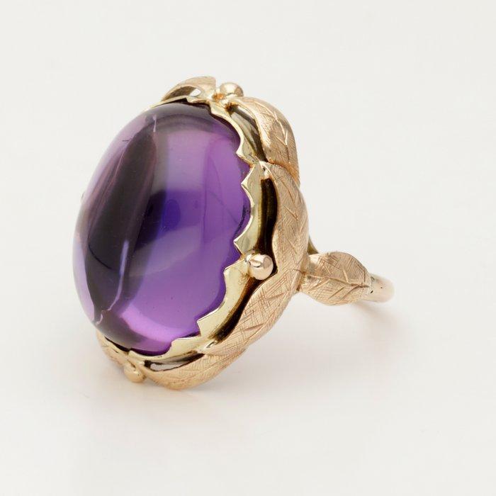 Ring - 14 karaat Geel goud, Roségoud Amethist, Sieraden, Tassen en Uiterlijk, Ringen