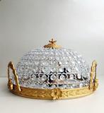 Plafondlamp - Verguld messing - Kristallen plafonnière