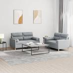 vidaXL 2-delige Loungeset met kussens stof lichtgrijs, Huis en Inrichting, Verzenden, Nieuw, Vierpersoons of meer, Stof