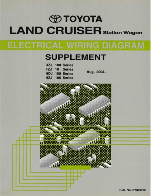 2003 TOYOTA LAND CRUISER STATION WAGON ELECTRISCH SCHEMA, Auto diversen, Handleidingen en Instructieboekjes