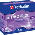 Verbatim DVD+R DL 8.5 GB Matt Silver 5 stuks, Computers en Software, Beschrijfbare discs, Verzenden, Nieuw