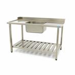 Spoeltafel - 120 x 75 cm - Aanvoer Vaatwasser Links - incl., Verzenden, Nieuw in verpakking, RVS Meubilair
