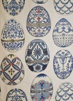GEEN RESERVEPRIJS! Zeldzame stof met Fabergé-eieren -, Antiek en Kunst