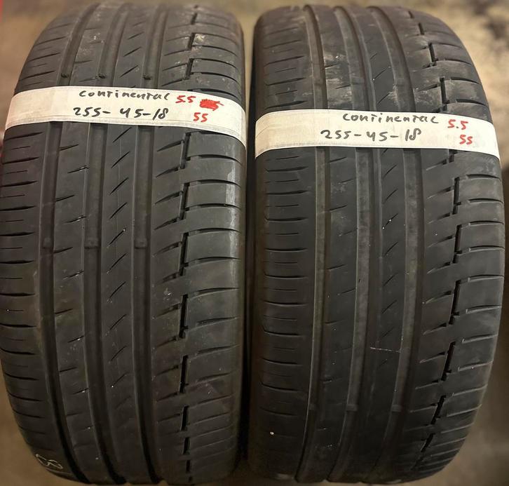2x255-45-18 continental zomer 5.5mm €55 per band 255 45 18, Auto-onderdelen, Banden en Velgen, 18 inch, Zomerbanden, 255 mm, Personenwagen