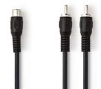 Nedis 1x RCA Female naar 2x RCA Composiet Male-20CM, Ophalen of Verzenden, Nieuw