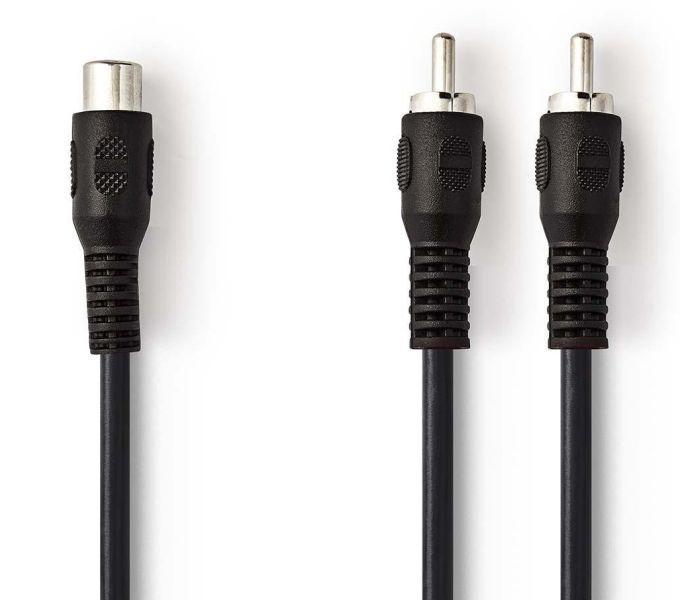 Nedis 1x RCA Female naar 2x RCA Composiet Male-20CM, Doe-het-zelf en Verbouw, Elektra en Kabels, Nieuw, Ophalen of Verzenden